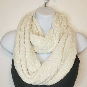 Luxury Soft Cream Infinity Scarf and Pom Beanie